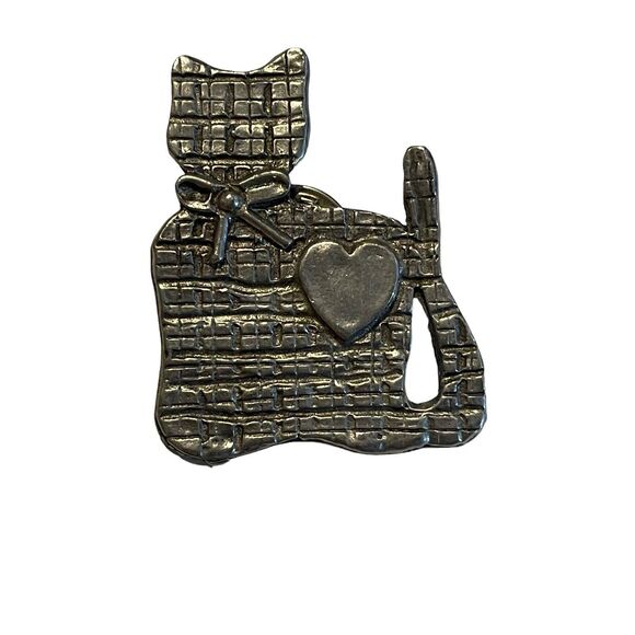 vintage peweter cat brooch pin Pack 724 - Picture 1 of 2
